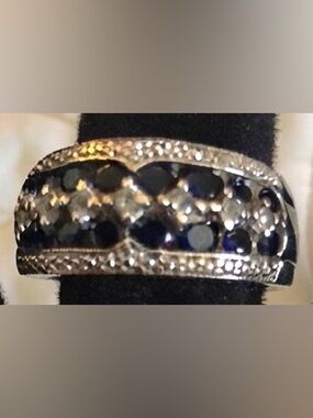 Sterling silver & Zafiro ring  sz8 ring